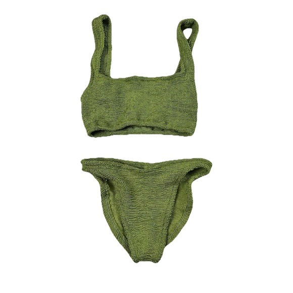 Hunza G Other - Hunza G Xandra Crinkle Juno Twist Bikini set sz O/S Olive Green NWOT